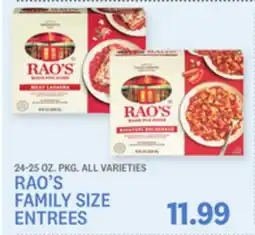Kings Food Markets RAO'S FAMILY SIZE ENTREES offer
