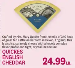Kings Food Markets QUICKES ENGLISH CHEDDAR offer