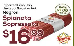 DeCicco & Sons Negroni Spianata Sopressata offer