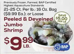 DeCicco & Sons Peeled & Deveined Jumbo Shrimp offer