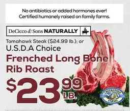 DeCicco & Sons Frenched Long Bone Rib Roast offer