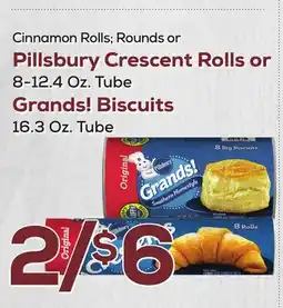 DeCicco & Sons Cinnamon Rolls Rounds or Pillsbury Crescent Rolls or 8-12.4 Oz. Tube Grands! Biscuits 16.3 Oz. Tube offer