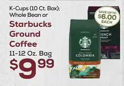 DeCicco & Sons Starbucks Ground Coffee, 11-12 Oz. Bag offer