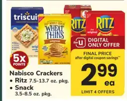 ACME Nabisco Crackers Ritz 7.5-13.7 oz. pkg. Snack 3.5-8.5 oz. pkg offer