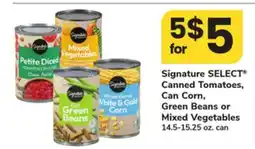 ACME Signature SELECT Canned Tomatoes, Can Corn, Green Beans or Mixed Vegetables can offer