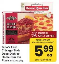 ACME Gino's East Chicago Style Deep Dish or Home Run Inn Pizza offer