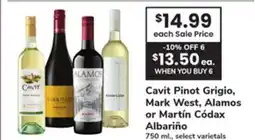 ACME Cavit Pinot Grigio, Mark West, Alamos or Martín Códax Albariño offer