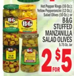 C Town B & G STUFFED MANZANILLA SALAD OLIVES 5.75 Oz. Jar offer