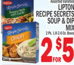 C Town LIPTON RECIPE SECRETS SOUP & DIP MIX offer