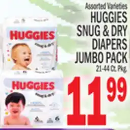 C Town HUGGIES SNUG & DRY DIAPERS JUMBO PACK offer