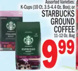 C Town STARBUCKS GROUND COFFEE 11-12 Oz. Bag offer