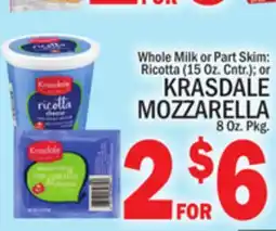C Town KRASDALE MOZZARELLA, 8 Oz. Pkg offer