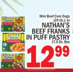 C Town NATHAN'S BEEF FRANKS IN PUFF PASTRY, 17.5 Oz. Box offer