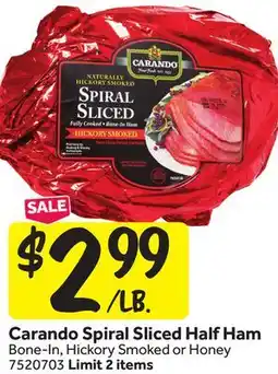 Stop&Shop Carando Spiral Sliced Half Ham offer