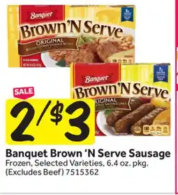 Stop&Shop Banquet Brown'N Serve Sausage offer