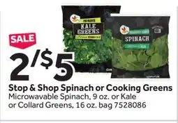 Stop&Shop Stop & Shop Spinach or Cooking Greens offer