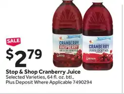 Stop&Shop Stop & Shop Cranberry Juice offer