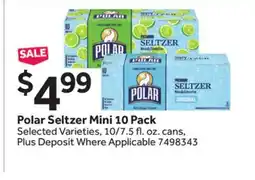 Stop&Shop Polar Seltzer Mini 10 Pack offer