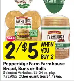 Stop&Shop Pepperidge Farm Farmhouse Bread, Buns or Rolls offer