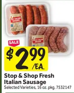 Stop&Shop Stop & Shop Fresh Italian Sausage offer
