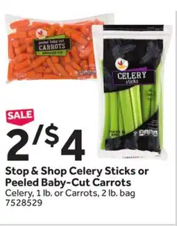 Stop&Shop Stop & Shop Celery Sticks or Peeled Baby-Cut Carrots offer