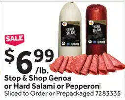 Stop&Shop Stop & Shop Genoa or Hard Salami or Pepperoni offer