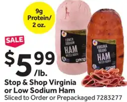 Stop&Shop Stop & Shop Virginia or Low Sodium Ham offer