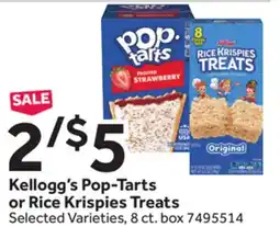 Stop&Shop Kellogg's Pop-Tarts or Rice Krispies Treats offer