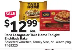 Stop&Shop Rana Lasagna or Take Home Tonight Enchilada Bake offer