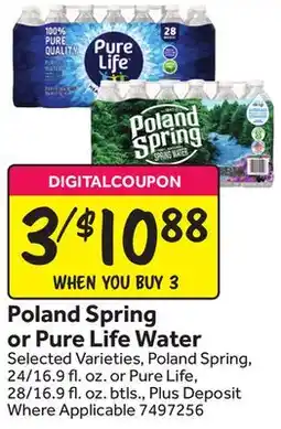 Stop&Shop Poland Spring or Pure Life Water offer