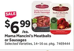 Stop&Shop Mama Mancini's Meatballs or Sausages offer