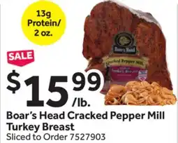Stop&Shop Boar's Head Cracked Pepper Mill Turkey Breast offer