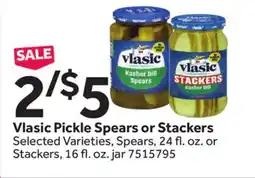 Stop&Shop Vlasic Pickle Spears or Stackers offer