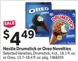 Stop&Shop Nestle Drumstick or Oreo Novelties offer