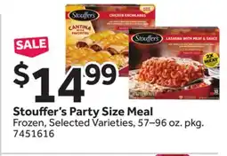 Stop&Shop Stouffer's Party Size Meal offer