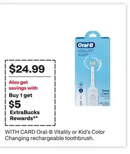 CVS Oral-B Vitality or Kid's Color Changing rechargeable toothbrush offer