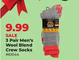 Runnings Noble Outfitters 3 Pair Men's Wool Blend Crew Socks offer