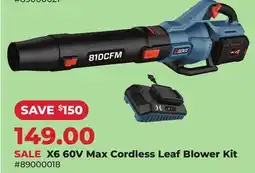 Runnings Senix X6 60V Max Cordless Leaf Blower Kit offer