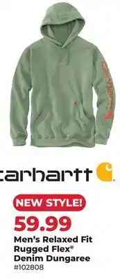 Runnings Carhartt Men's Relaxed Fit Rugged Flex Denim Dungaree offer