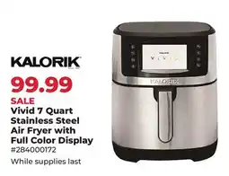 Runnings Kalorik Vivid 7 Quart Stainless Steel Air Fryer with Full Color Display offer