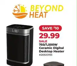 Runnings Beyond Heat 750/1, 500W Ceramic Digital Desktop Heater offer
