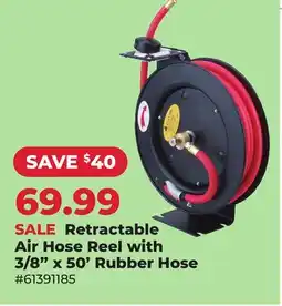 Runnings Steelcore Retractable Air Hose Reel with 3/8 x 50' Rubber Hose offer