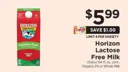 ShopRite Horizon Lactose Free Milk offer