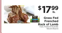 ShopRite Grass Fed Frenched Rack of Lamb offer