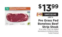 ShopRite Pre Grass Fed Boneless Beef Strip Steak offer
