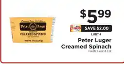 ShopRite Peter Luger Creamed Spinach offer