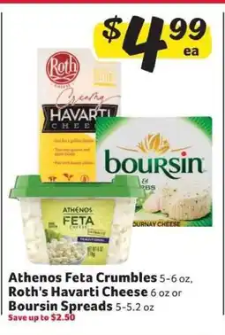 Winn Dixie Athenos Feta Crumbles, Roth's Havarti Cheese, or Boursin Spreads offer