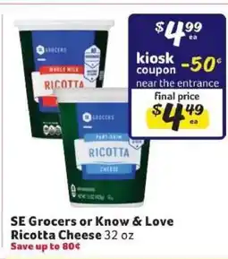 Winn Dixie SE Grocers or Know & Love Ricotta Cheese offer