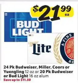 Winn Dixie Budweiser, Miller, Coors or Yuengling offer