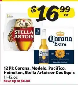 Winn Dixie 12 Pk Corona, Modelo, Pacifico, Heineken, Stella Artois or Dos Equis offer